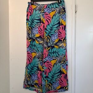 Forever 21+ Tropical Monstera Palm Leaf Wide Leg Palazzo Pants